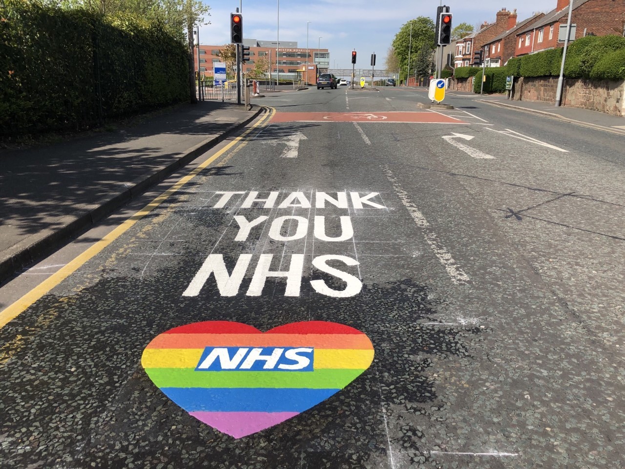 Thank You Nhs Messages Painted On The Ground Outside St Helens And Whiston Hospitals St Helens Star