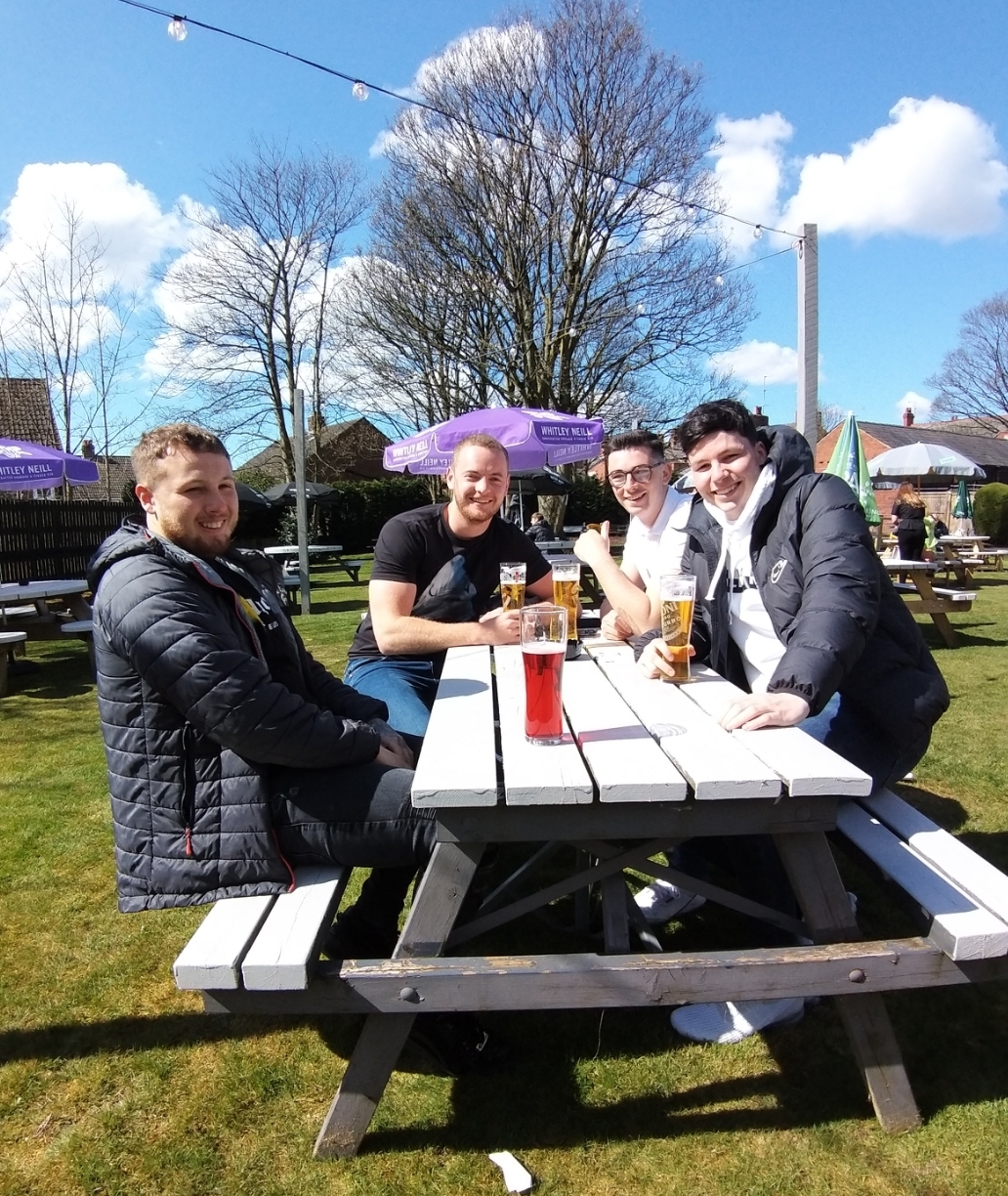 Customers in the new Gerard beer garden