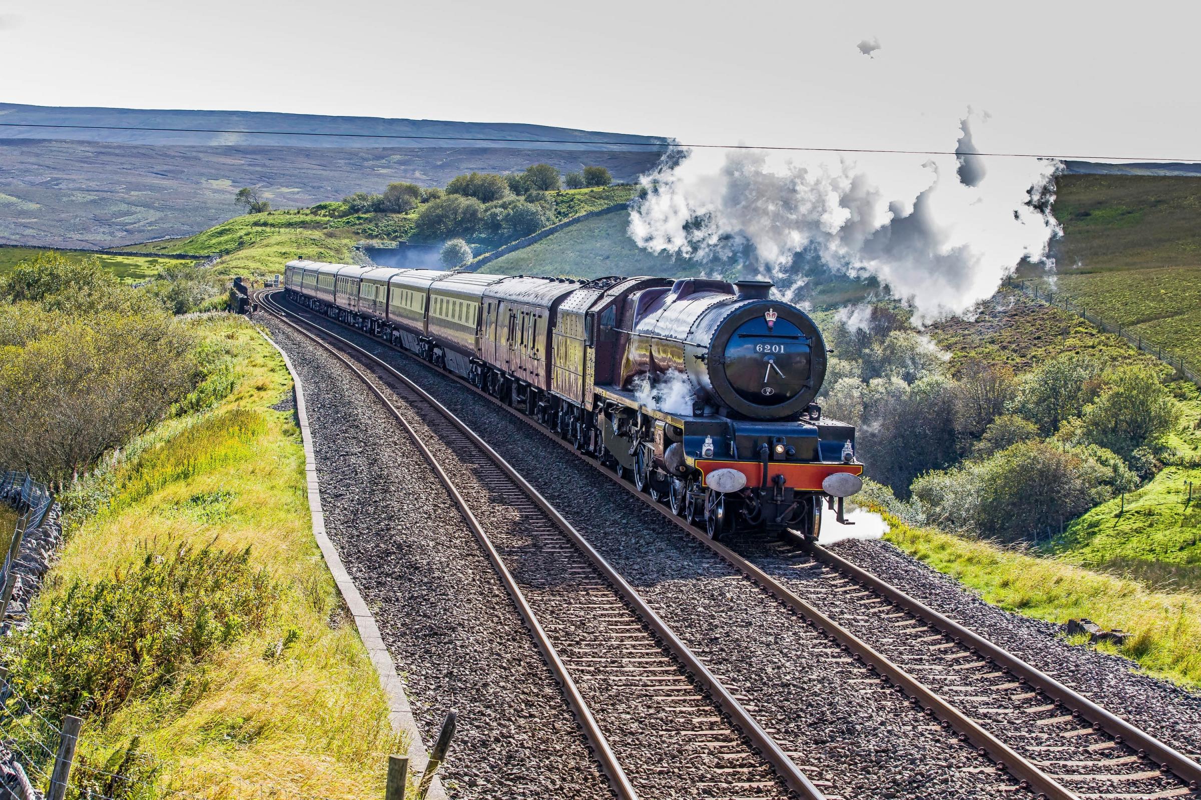 Famous steam loco Princess Elizabeth hauling the Northern Belle over the Settle-Carlisle line Picture: CHANNEL 5