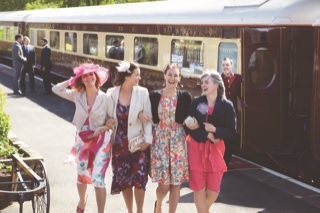 Excited passengers waiting to board the Northern Belle’s 1930s-style Pullman carriages