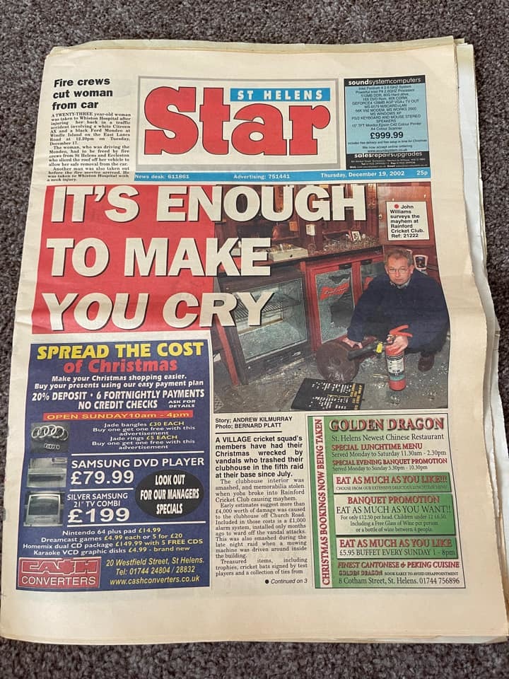 A copy of the St Helens Star in 2002 by Elaine Farrimond