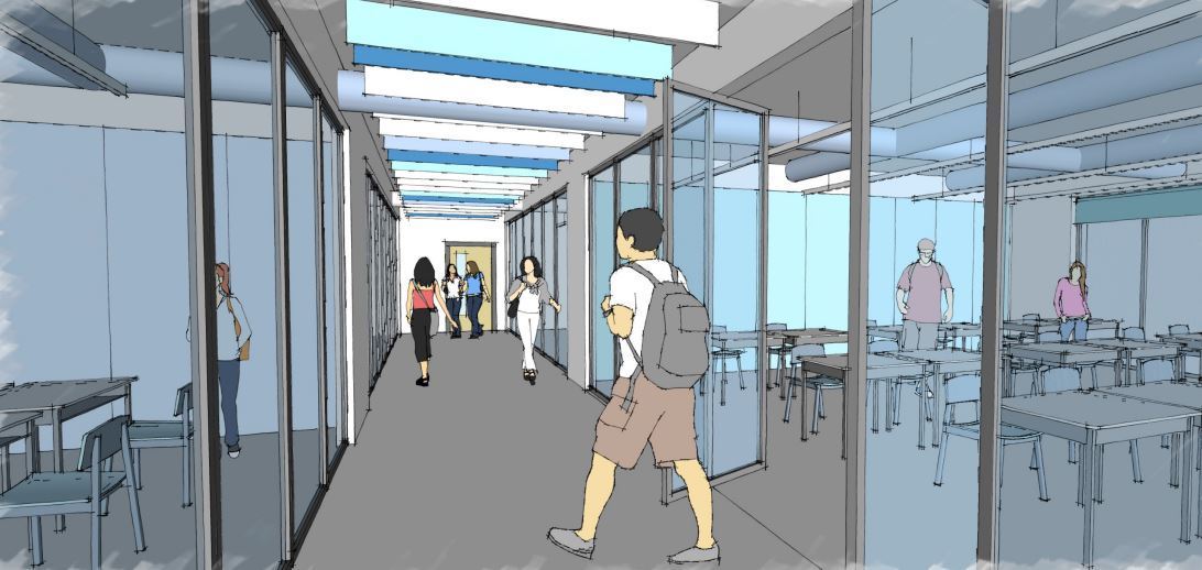 Artist sketch from inside new teaching block at Winstanley College. Pic uploaded by George Lythgoe. Credit: Wigan Council. Free to use for all LDRS partners