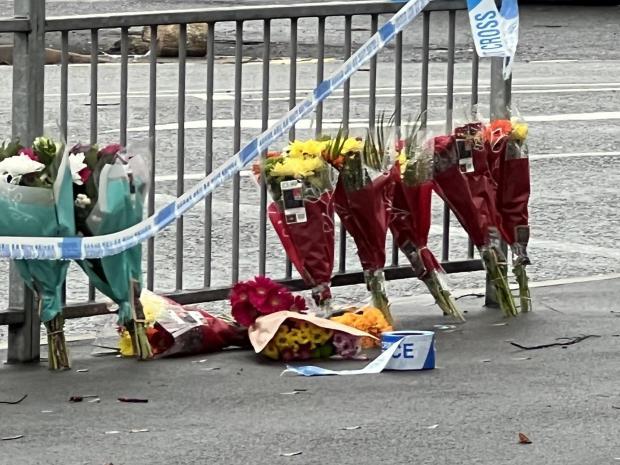 Floral tributes at the scene