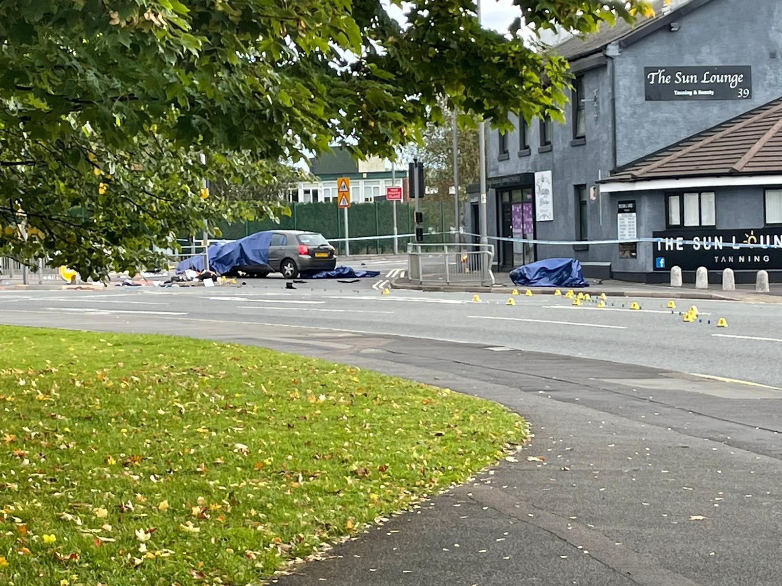 Police at the scene after the crash