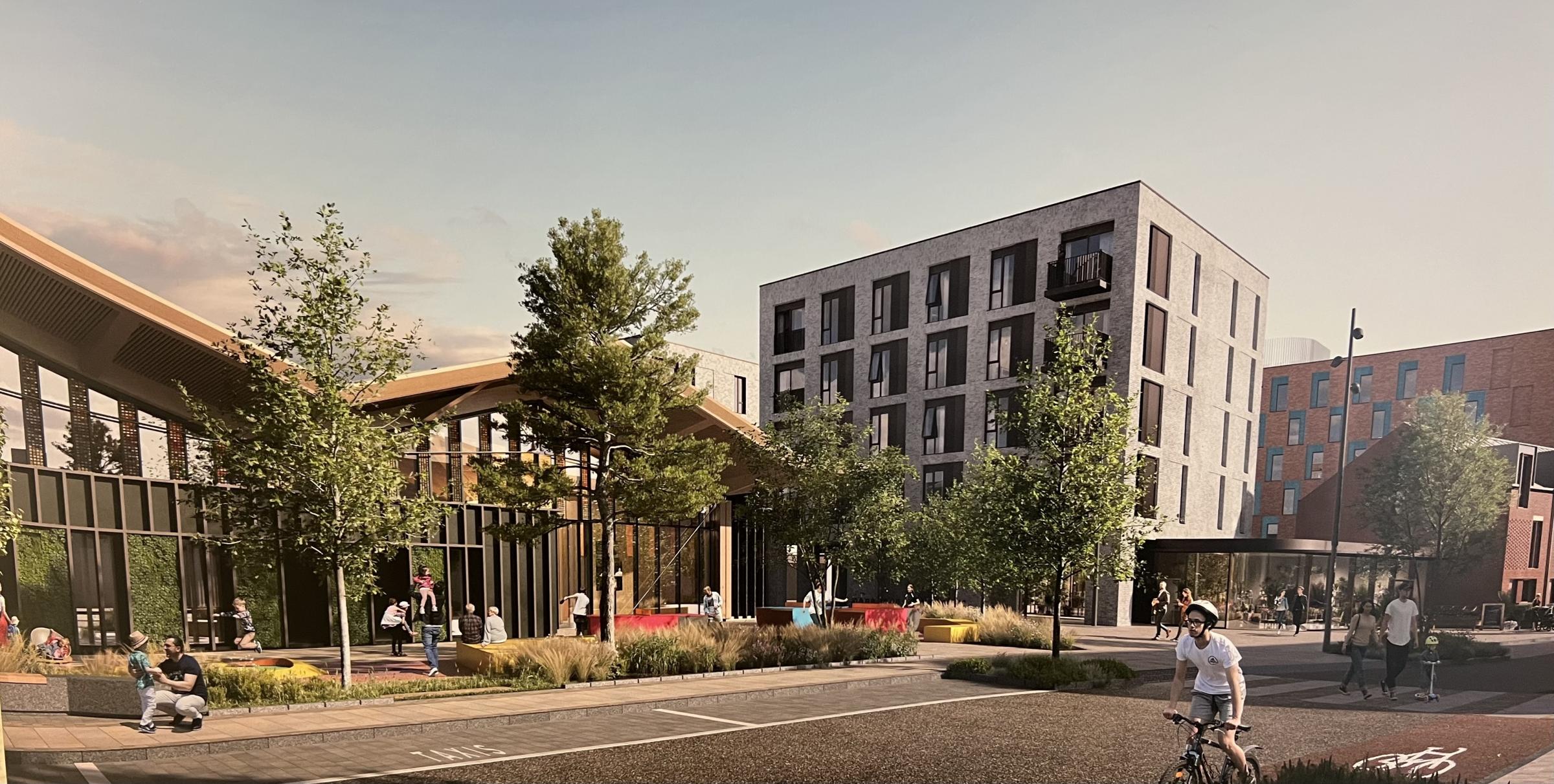 A CGI of St Helens town centres regeneration plans