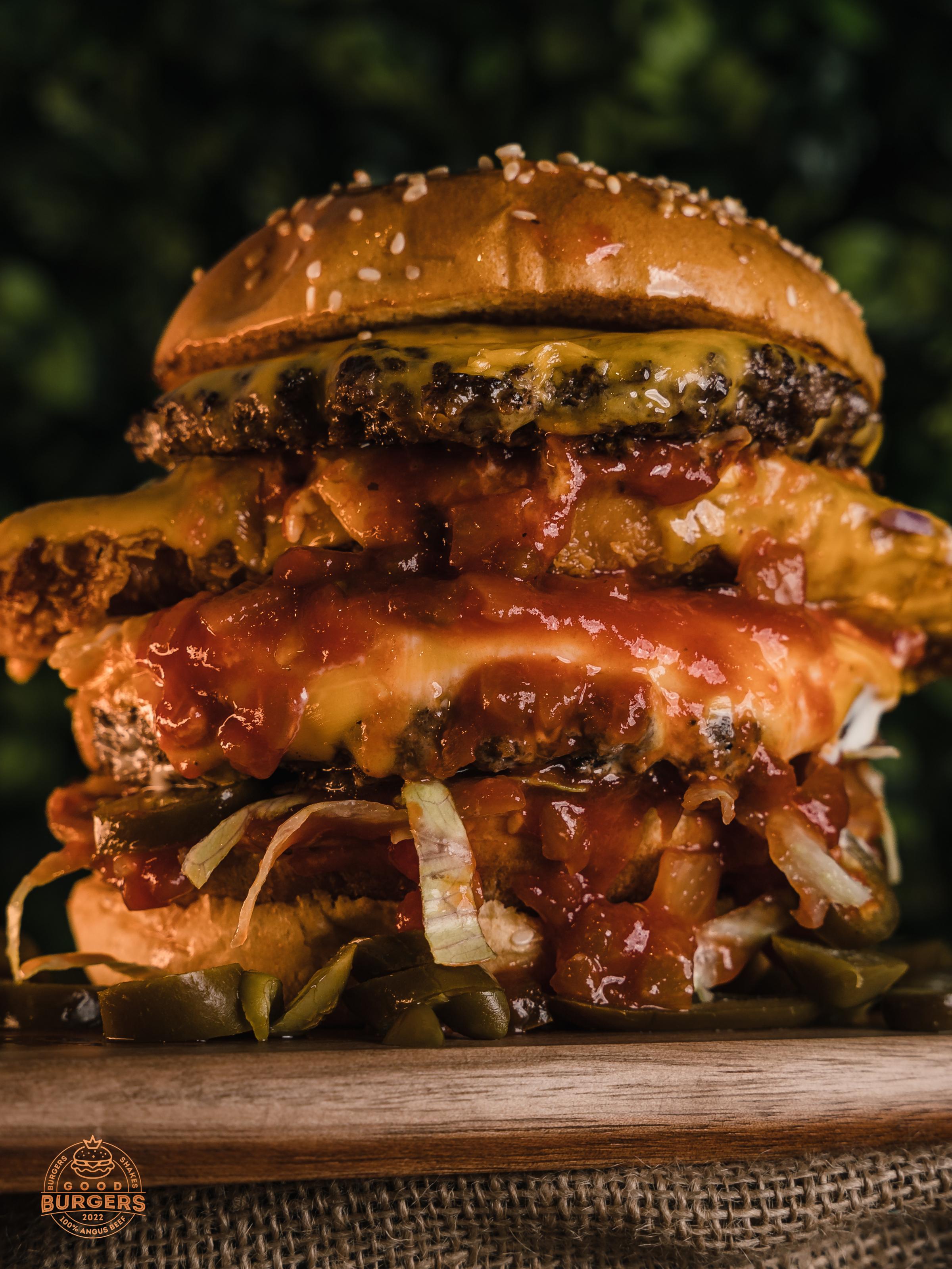 The smash burgers are made with 100% Aberdeen Angus beef