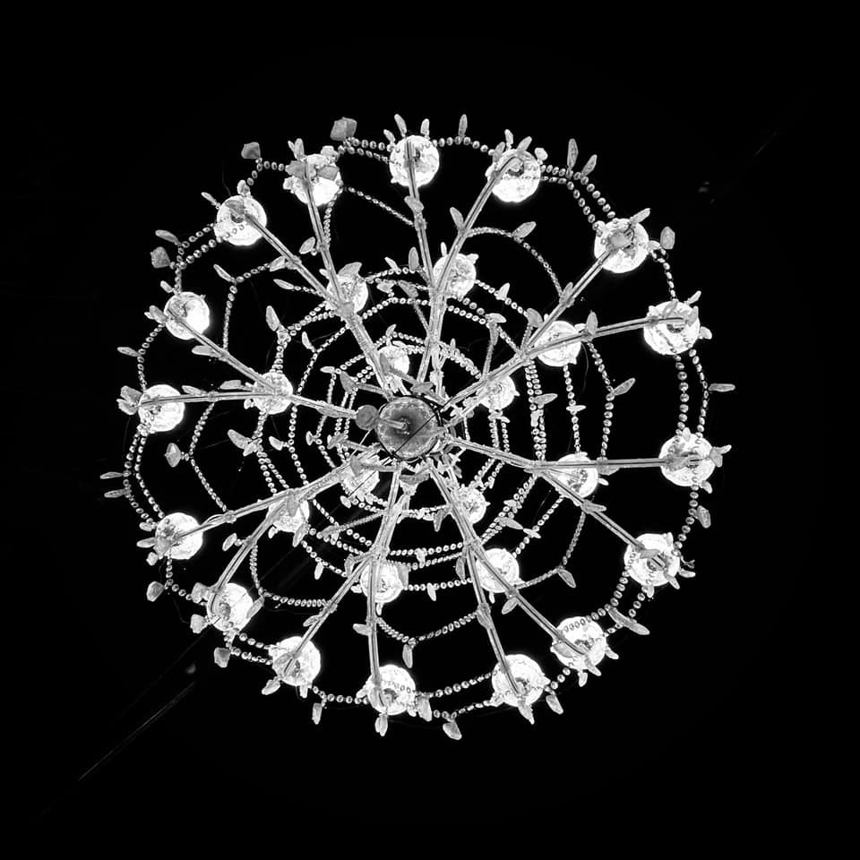 Looking up at a chandelier by Hilary Bradshaw