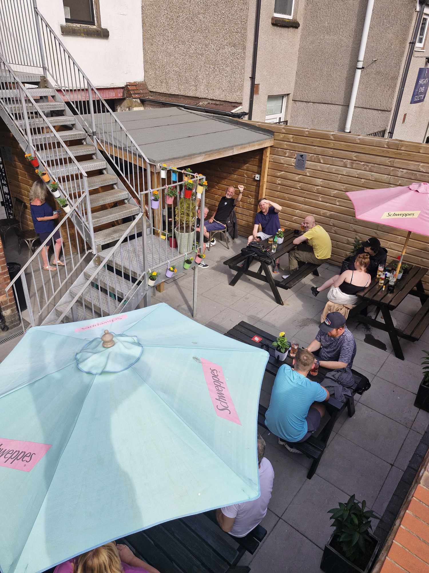 The beer garden at Lamb Inn