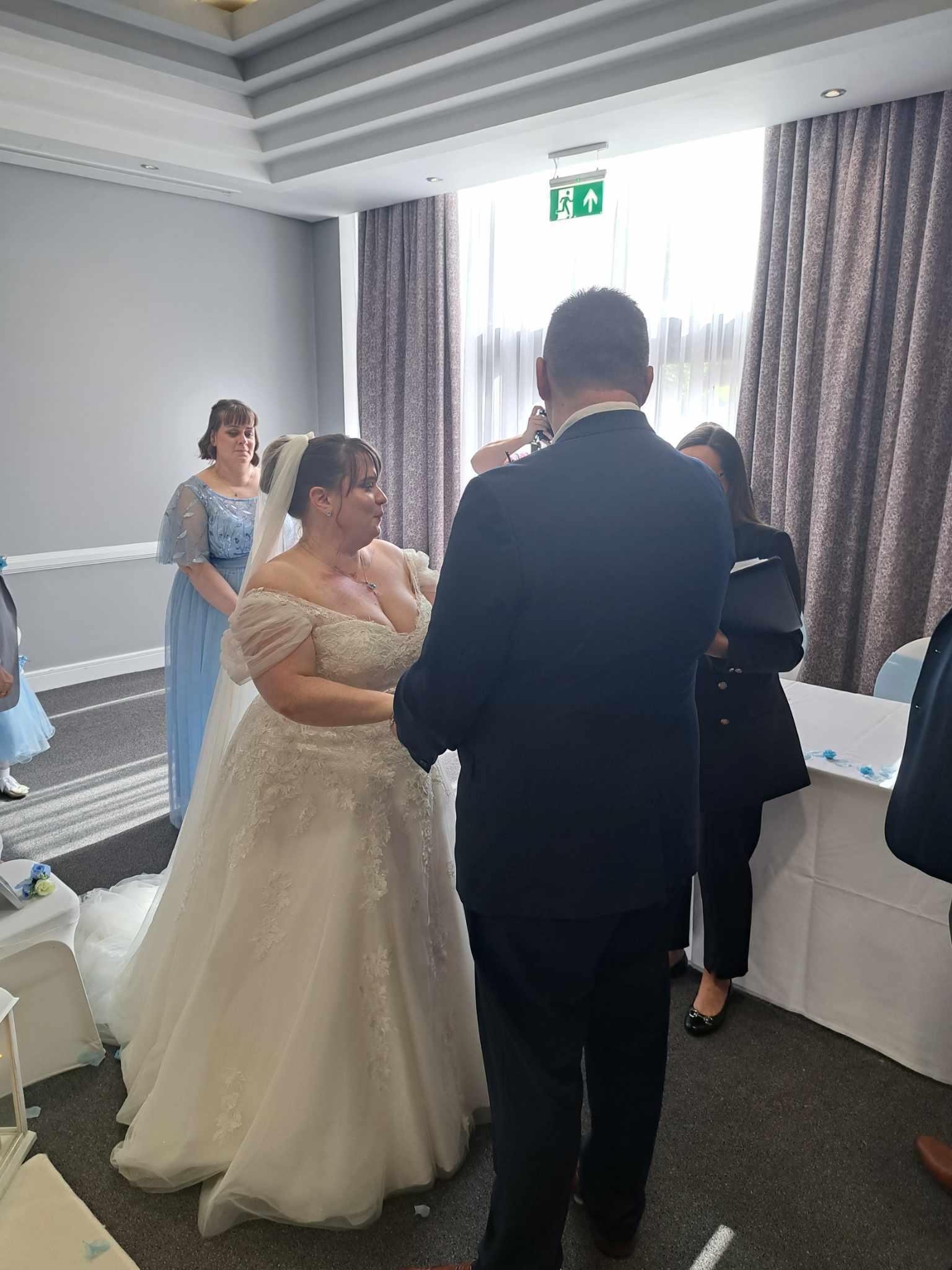 Clare and Colin had mixed emotions - nerves and excitement - on their wedding day