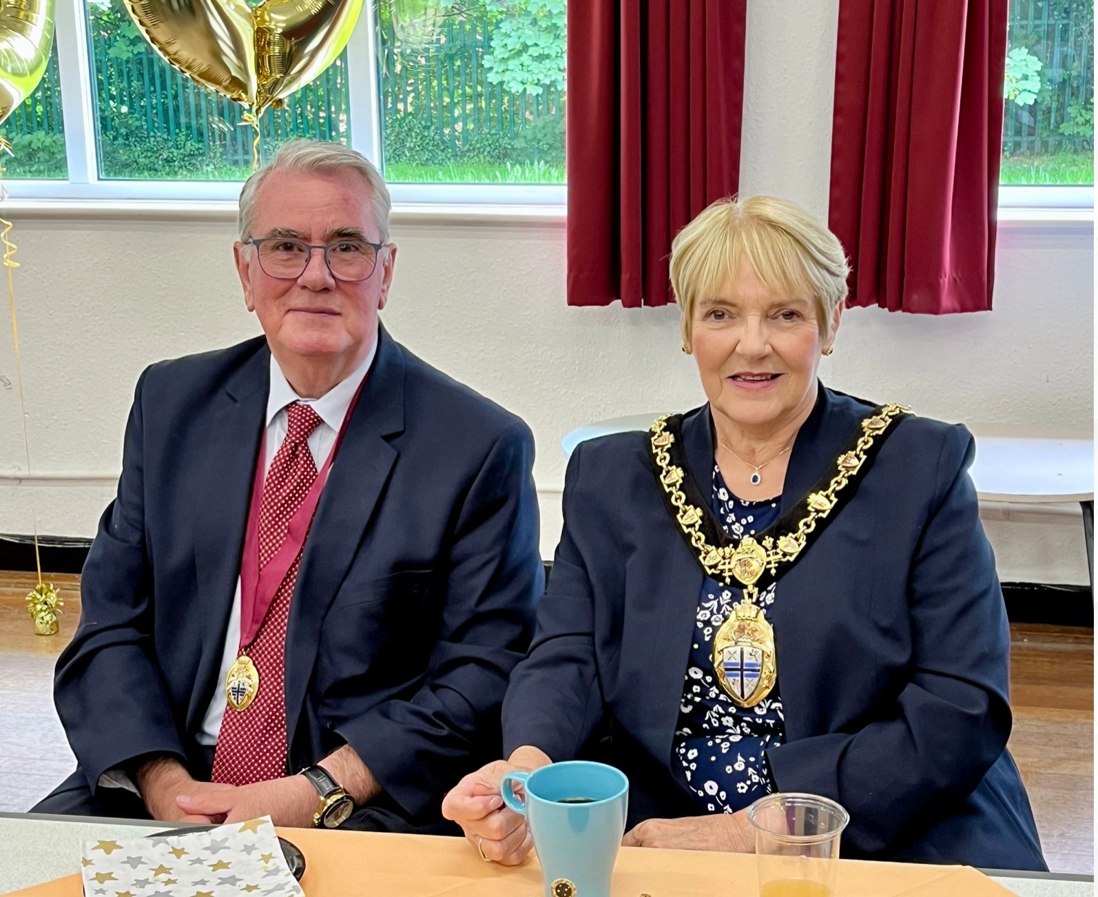 The mayor Cllr Jeanette Banks, with Cllr Dave Banks at the celebration
