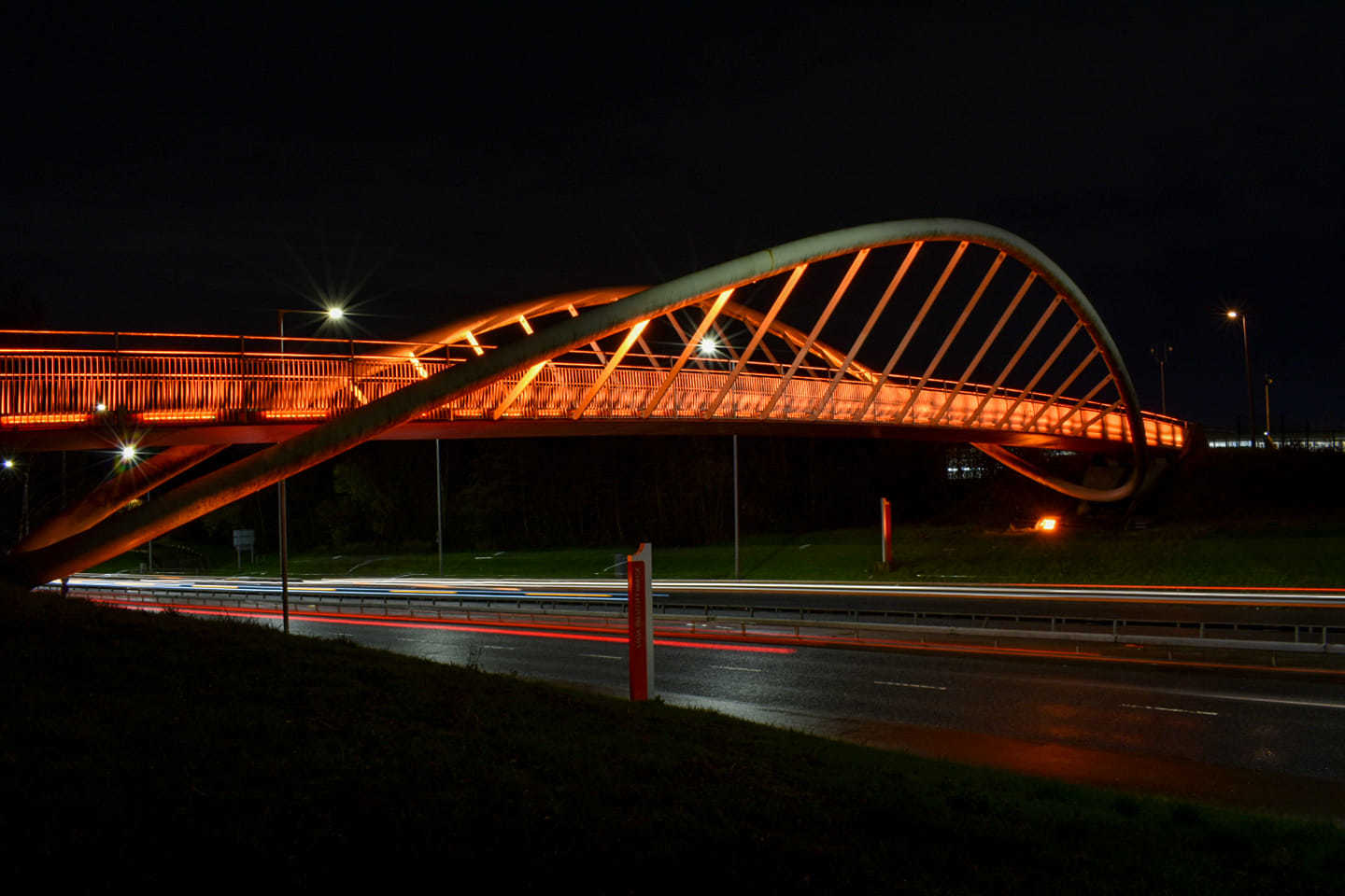 Steve Prescott Bridge at night by Ste Costello