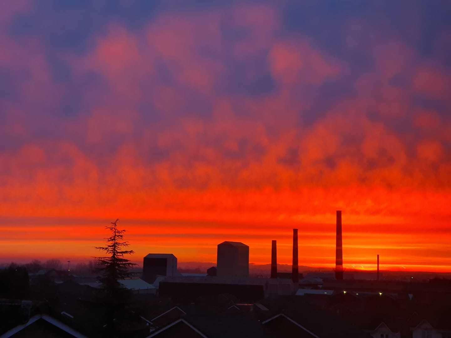 Dramatic sunrise over Pilks by Yvonne Curran