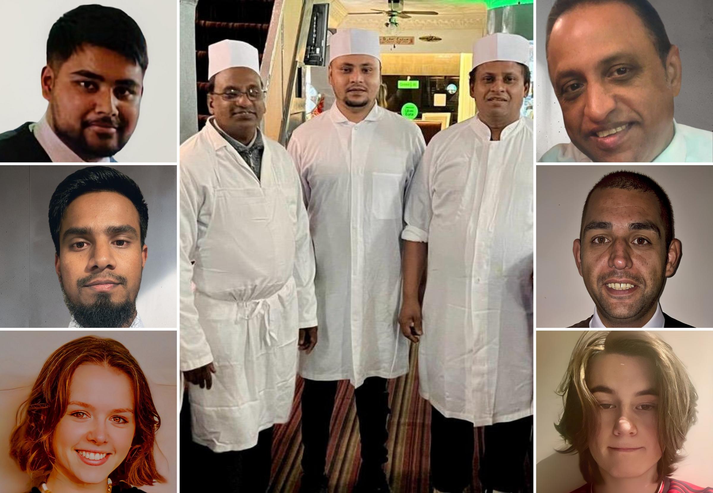 The Balti Spice team (from top left) Zak Islam, Zahrul Haque, Tandoori chef, cook Simul Uddin, cook and head chef Khotibur Rahman, owner Steve Chowdhury, Robin Chowdhury, Coby Jones, Megan Hayes and Mohammed Lahin