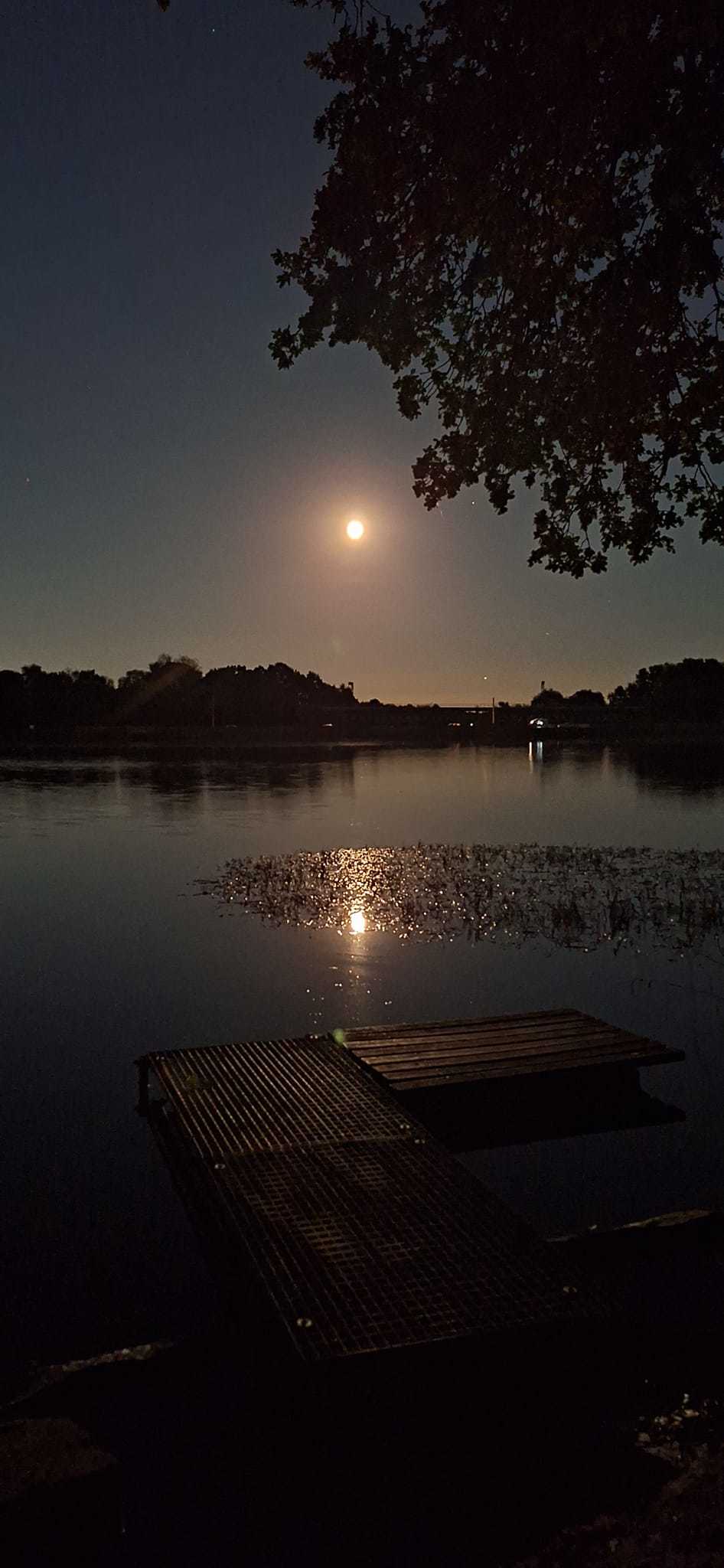 Spooky moon at Carr Mill Dam by Karen ODowd